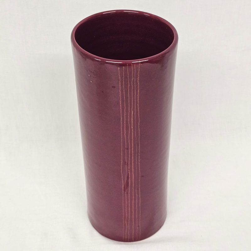 Vaso a cilindro in smalto bordeaux